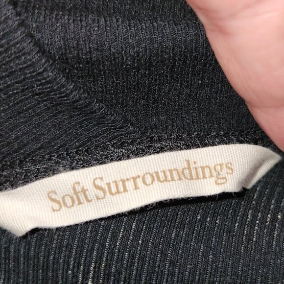 Soft Surroundings Women's Long Sleeve V-neck Ribbed Tunic Blouse Size Large - Picture 4 of 4